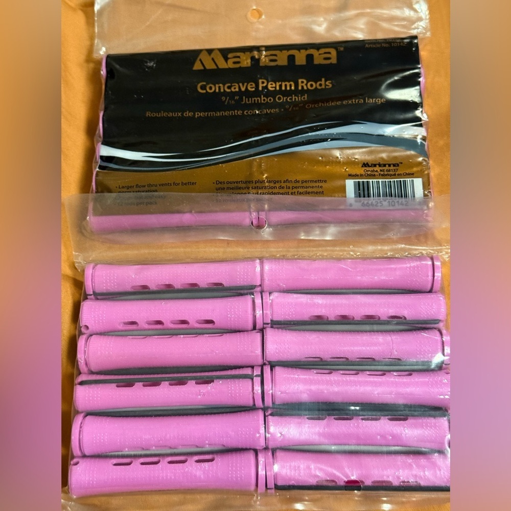 Marianna Concave Perm Rods Jumbo purple 9/16 2 sets of 12 - Picture 2 of 3